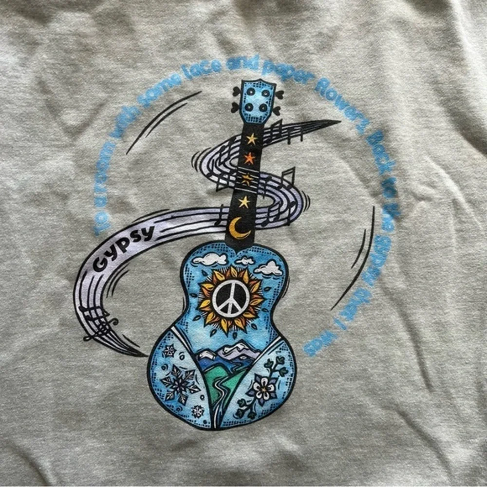 Grey "Guitar Gypsy" Sweatshirt Oversized XL EUC - Picture 2 of 6